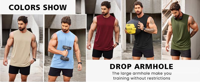 COOFANDY Men Workout Tank Top 2 Pack Gym Bodybuilding Sleeveless Muscle T Shirts