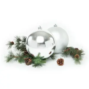 Every Day is Christmas 2 Pack of Large Oversize Christmas Ornament Balls, 20cm/7.9" Large Shatterproof Christmas Tree Ornaments Set, Indoor or Outdoor Decoration
