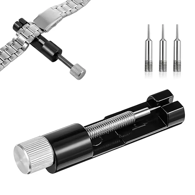 Watch Link Removal Kit, Adjust and Remove Bracelets Tools with 3 Pcs Replacement Pins, Pin Remover for Sizing Strap Watches Sizings Adjustment Tool Kit for Watches Repair and Sizings