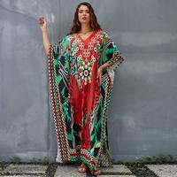 Green Red Floral Boho