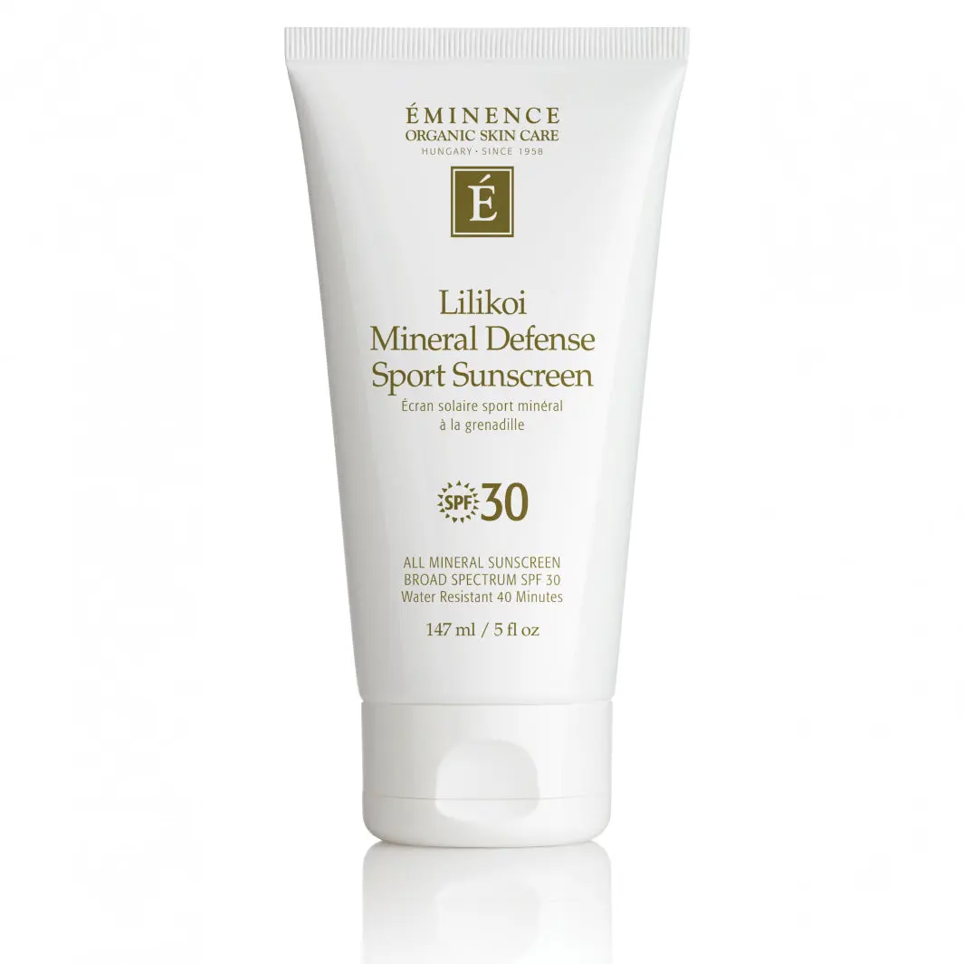 Eminence Organics Lilikoi Mineral Defense Sport Sunscreen, SPF 30, Facial Sun Protection for Skincare