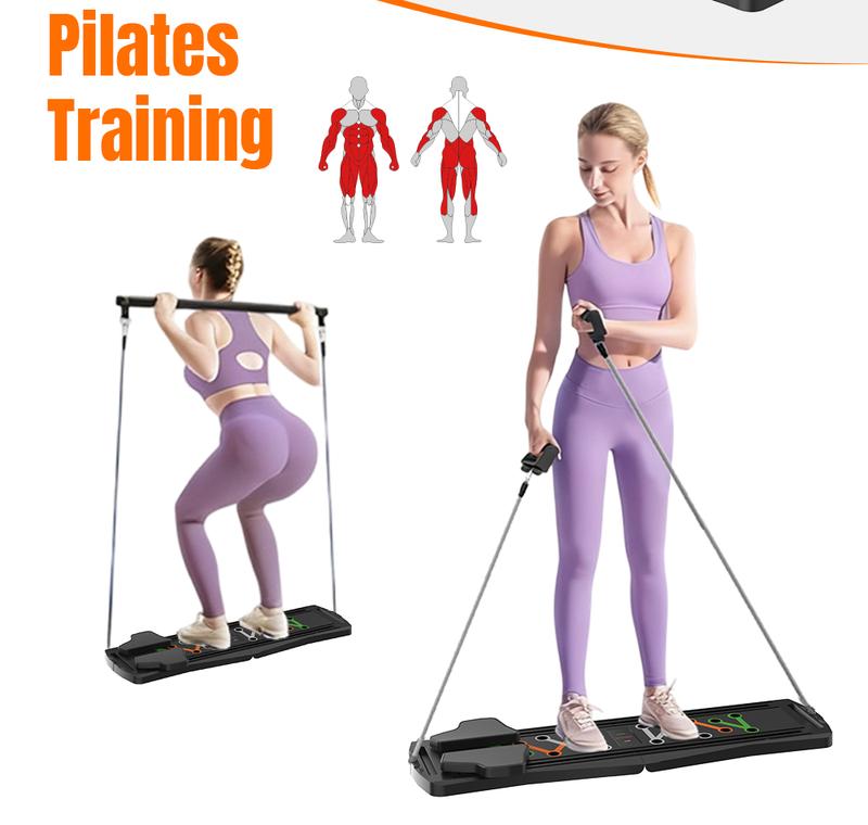 RELIFE REBUILD YOUR LIFE 7-in-1 Pilates Reformer Board, Ab & Core Workout Machine, Foldable Home Pilates Reformer Full Body Training, 330LBS Capacity