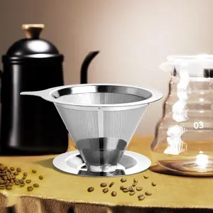 Stainless Steel Mason Jar Pour Over Filter - Ultra Fine Mesh Paperless Drip Coffee Filter for Iced/Cold Brew Coffee & Tea