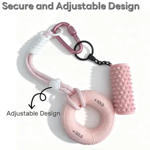 GYM Keychain Mini Yoga Foam Roller & Grip Trainer Ring Keychain Bag Purse Charms Gift for Fitness Enthusiasts Cute Mini Car Key Chains