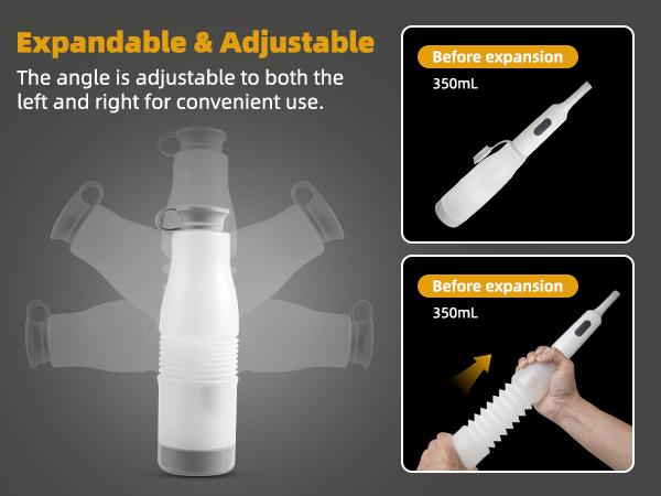 Hibbent Portable Bidet for Travel, High Pressure Electric Handheld Bidet Sprayer, 350-550ML Expandable Bottle for Personal Hygiene, USB-C Rechargeable Waterproof, Travel Bidet for Women & Men, White