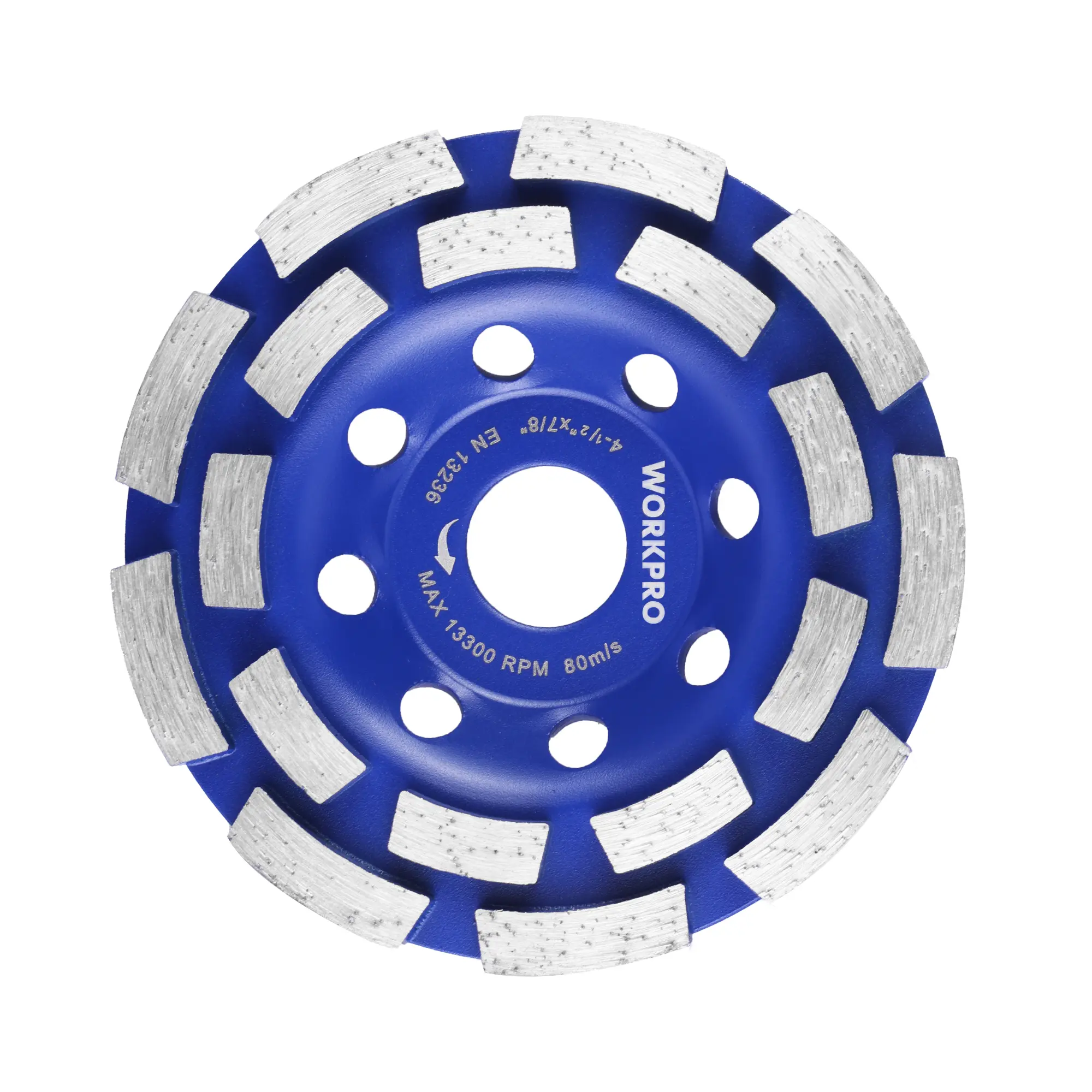 #BacktoSchool WORKPRO 4.5" Diamond Concrete Grinding Wheel, Double Row Cup Wheel | Fast Grinding, Segments, Surface Leveling, Coating Removal, Fits Most Angle Grinders