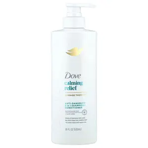 Dove Calming Relief, Anti-Dandruff 2 in 1 Shampoo + Conditioner, 18 fl oz (532 ml)