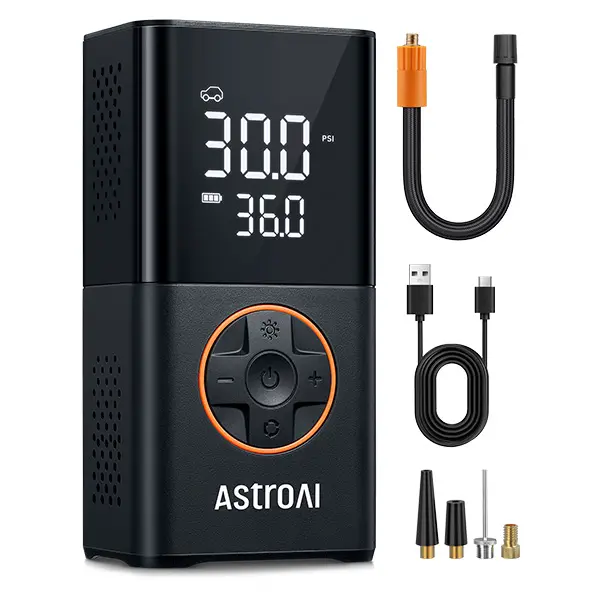AstroAI L7 Tire Inflation Tool Portable Air Compressor with Digital Dual Values Display, 150 PSI, LED Lights, Suitable for Cars, Motorcycles, Bikes, Balls Tire Inflation Tool Tire Inflation Tool dealsforyoudays,car accessories