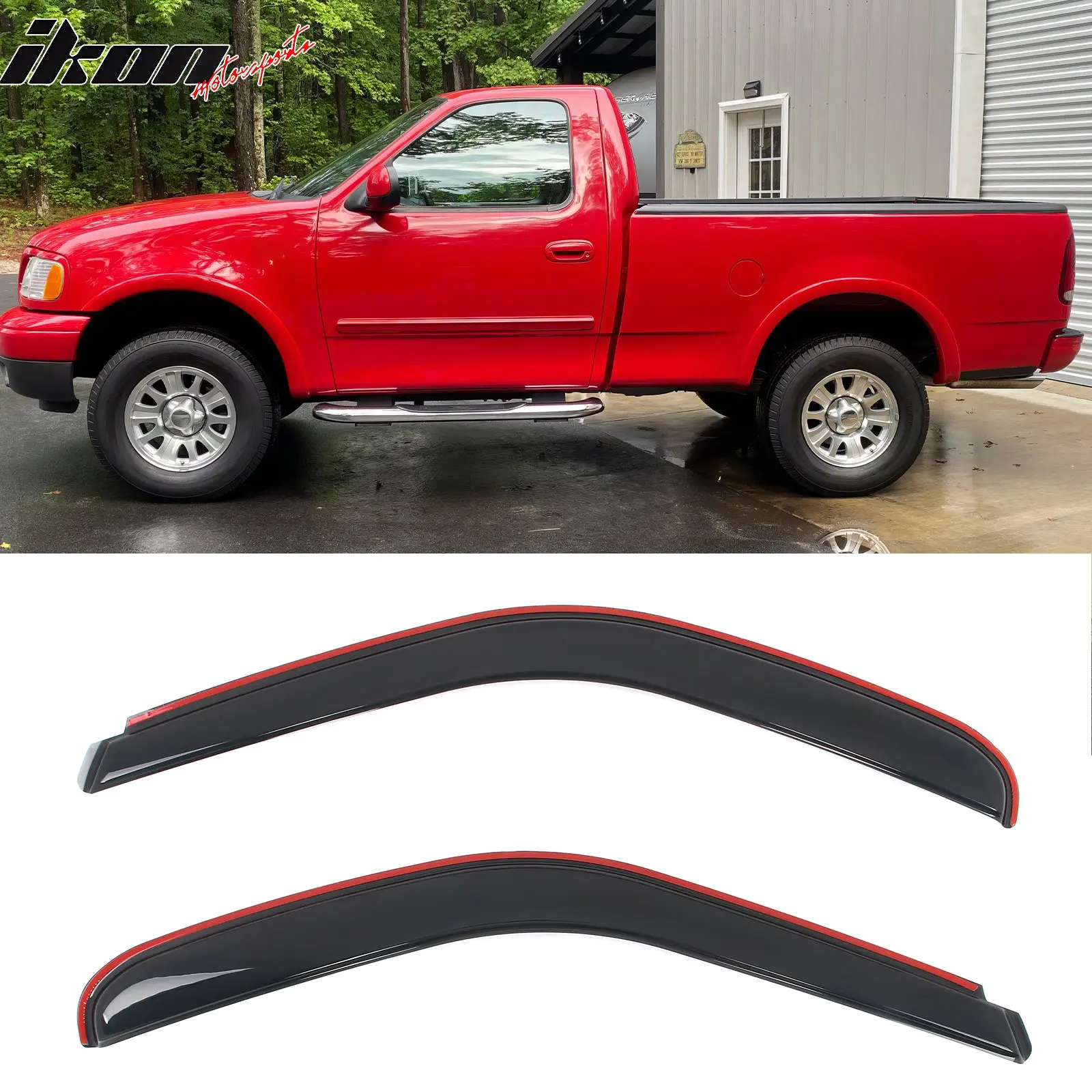 In-channel Window Visors for Ford F250 1997-1999 & F150 Standard Cab 97-03