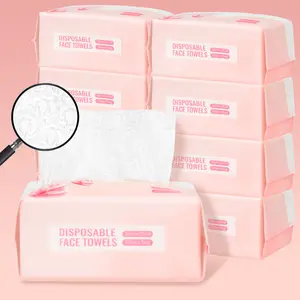 100 400 800 Count Disposable Face Towels,Ultra Soft & Thick Washcloths,Biodegradable Facial Towels for Sensitive Skin, Makeup Remover Dry Wipes, Lint-Free Towelettes for Cleansing.
