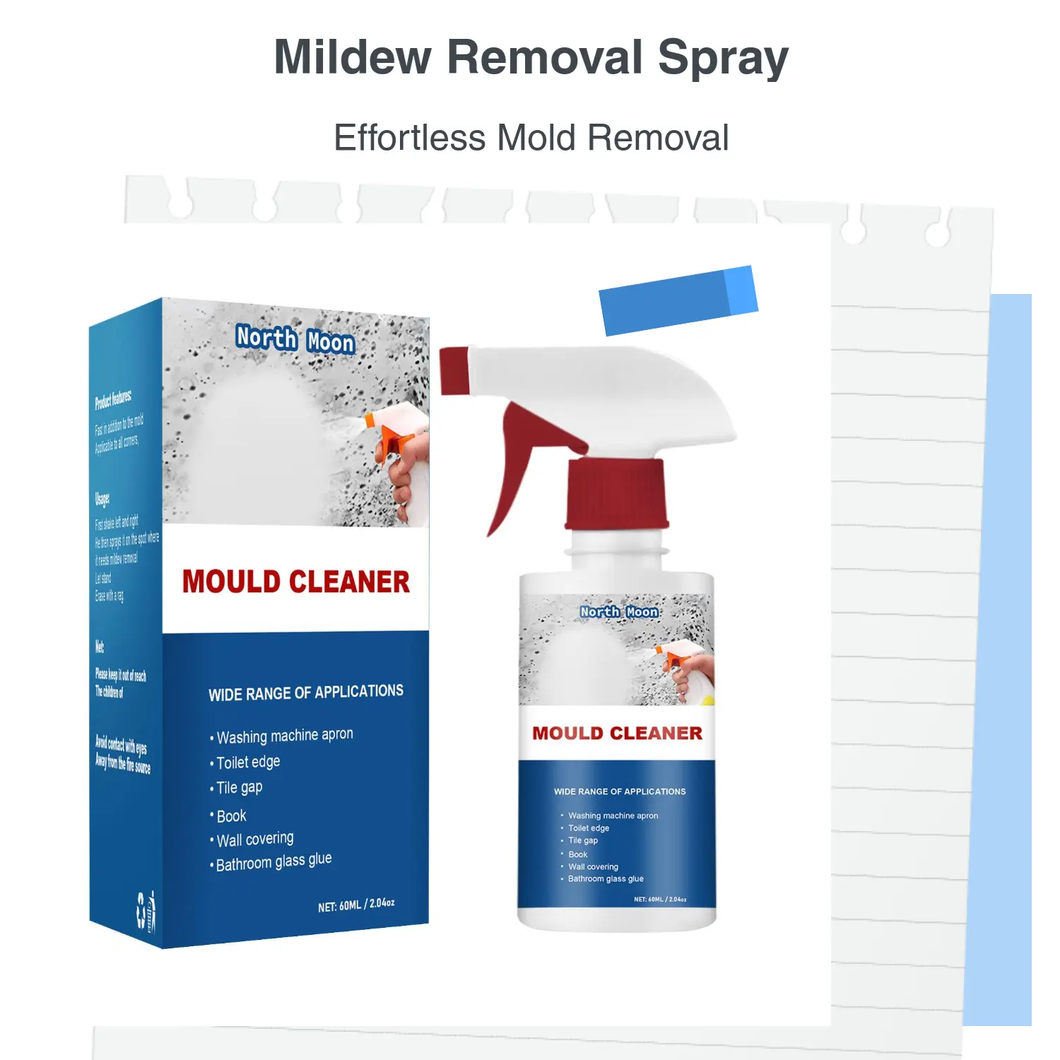 Household Silicone Seam Mold & Mildew Stain Remover Spray - Deodorizing and Decontaminating Solution