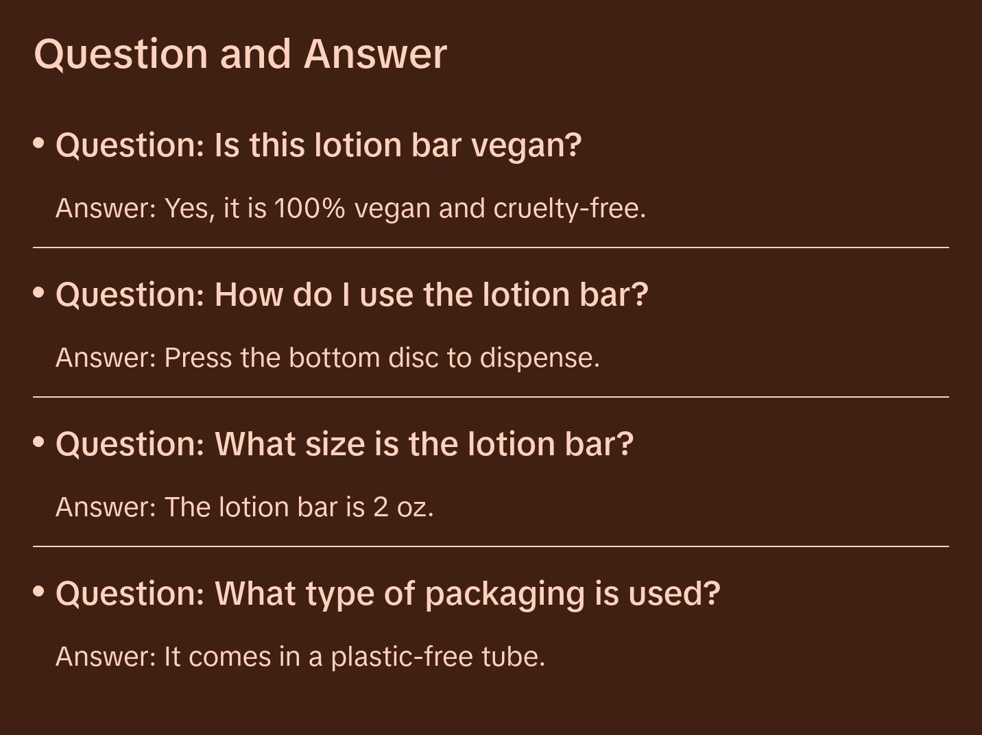 100% Vegan and Cruelty-Free Lotion Bar for Moisturizing and Nourishing Hands and Body, 2 oz - Body Care, Moisturize