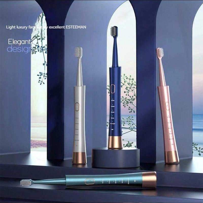 Sonic Whitening Toothbrush , 3 Brush Heads, Wireless Charging, Lightweight, Waterproof, Rechargeable Electric