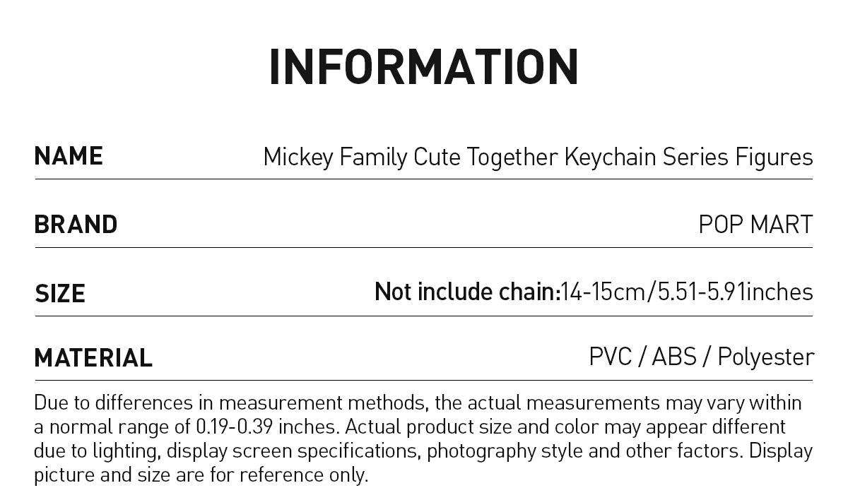 POP MART Mickey Family Cute Together Keychain Series Figures Blind Box, Collectible Toys