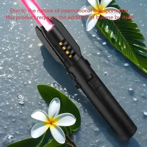 (Made without butane) Multi-functional portable outdoor lighter with adjustable flame, light saber with windproof function, and fuel replenishment function. Long-shaped igniter, suitable for candles, barbecues, kitchen stoves, and outdoor cooking.