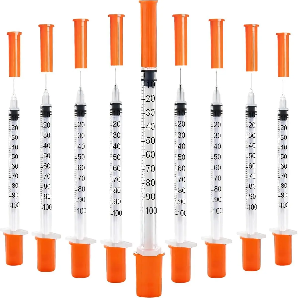 120 PACK U-100 Syringes, 30G 5/16" (8mm) 1ml/cc Disposable Syringe, Individual Wrapped, Lab Supplies