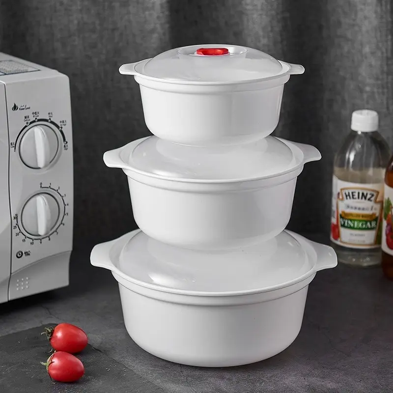 4 Piece Microwave Safe Bowl Set with Steam Mat, Microwavable Bowls, Food Grade PP Round Bowl with Lid, Multi Functional Soup & Noodle Bowl, Quick Heating Kitchenware