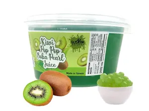 Fusion Select Boba Bursting Bobaz Popping Bobaz Pearls Fruit Tea Snack Toppings (490 Grams, Kiwi)