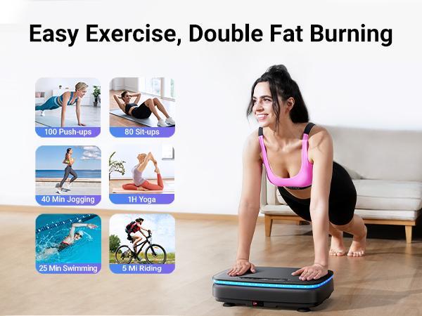 Vibration Plate Exercise Machine, Vibration Plate with Bluetooth and LED Display, Full Body Workout Equipment for Women Men Home Gym