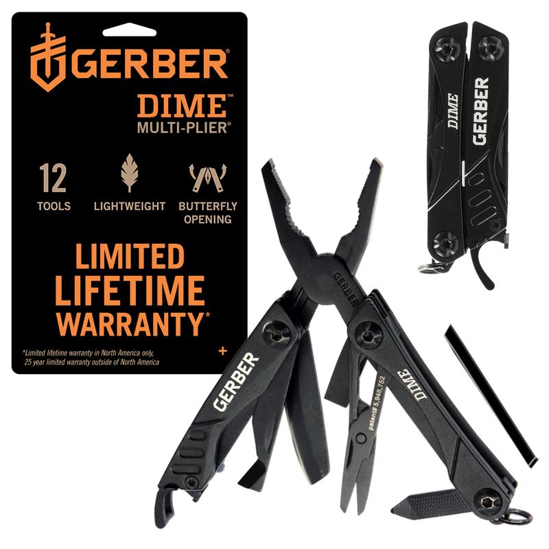 Gerber Gear Dime 12-in-1 Mini EDC Multitool - Needle Nose Pliers, Pocket Knife, Keychain, Bottle Opener - Gifts for Men, EDC Gear and Equipment