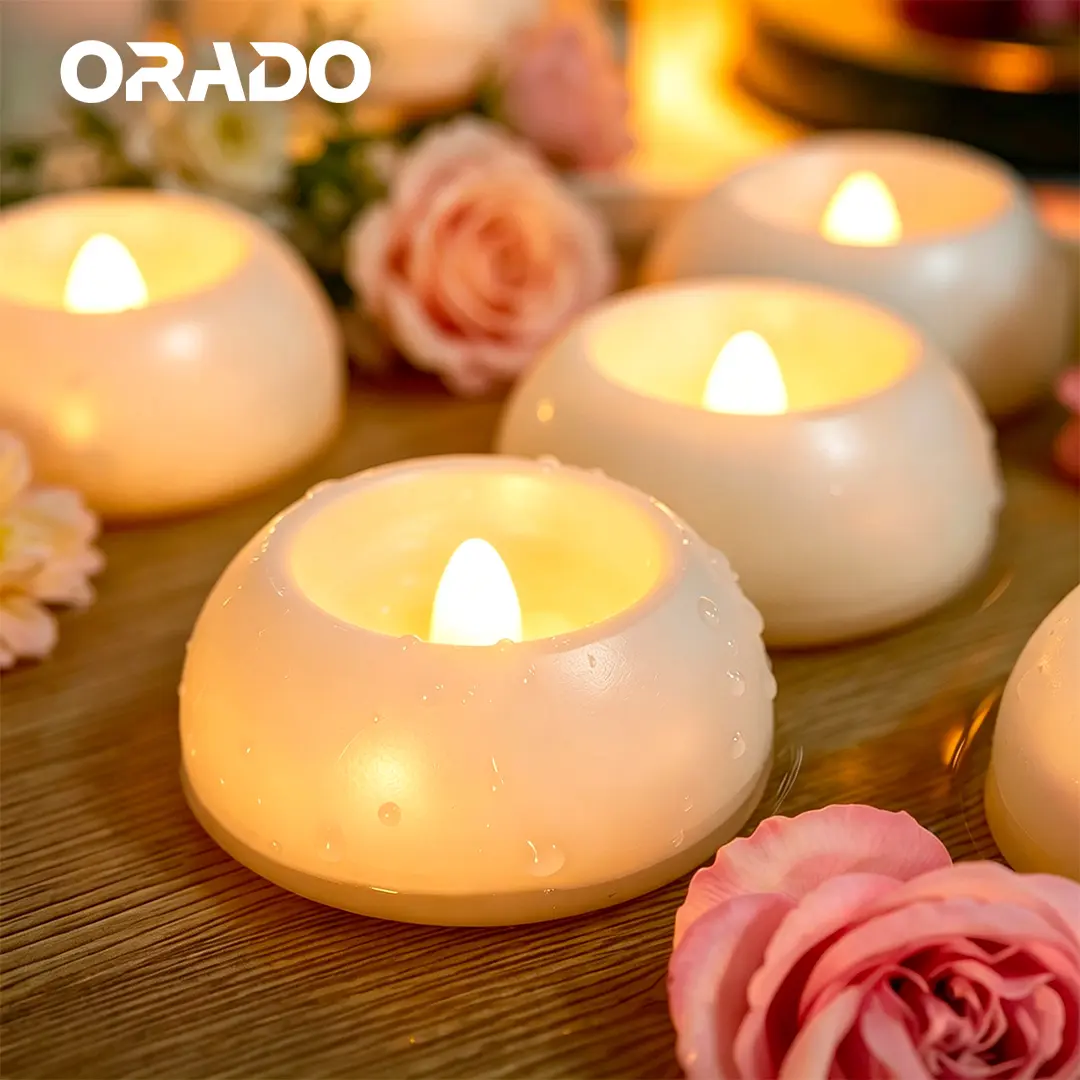 ORADO 12Pcs Water Activated Floating Candles, 2.36" Flameless LED Tea Lights, Waterproof Battery Operated Candles for Pool, Bath, Wedding & Vase Decor campingessentials