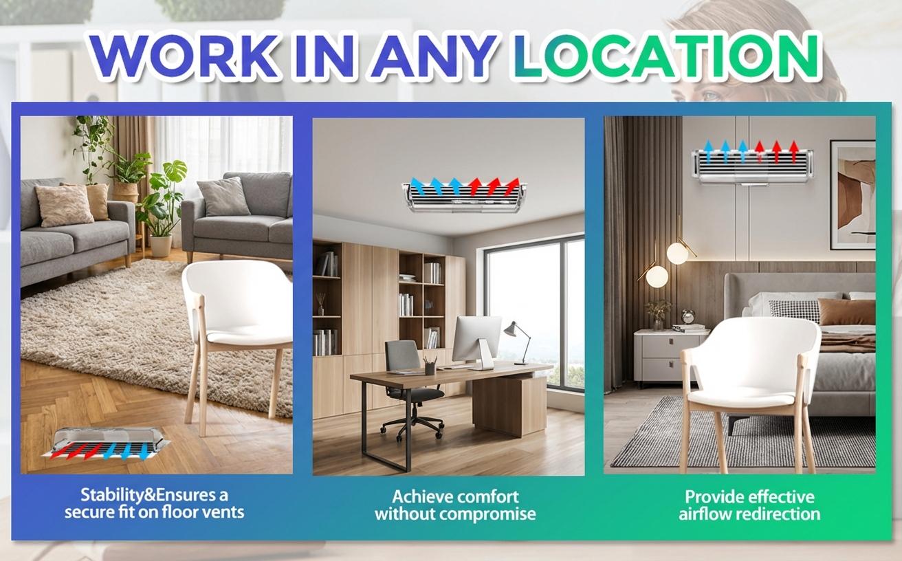 2 Pack Adjustable Air & Heat Deflector for Vents, Sidewalls, Ceiling Registers (8.5" to 15")