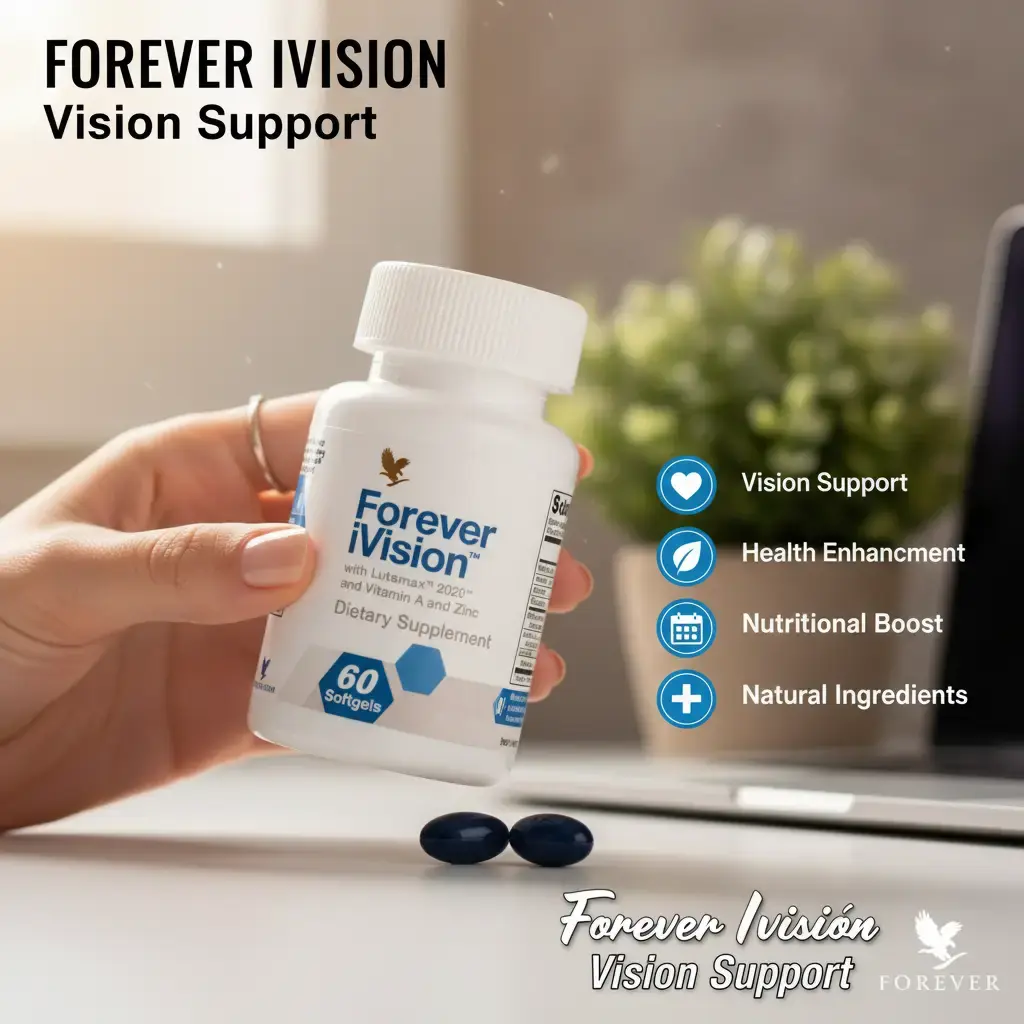 Forever Living Company iVision Advanced Chewable Eye Vitamin - Sugar-Free, Lactose-Free Fish-Infused Eye-Friendly Dietary Supplement for Blue Light Strain Protection, Long-Lasting Support
