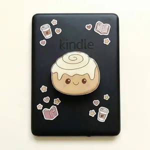 PopGrip Cinnamon Roll Kindle Grip Handmade Fall E-Reader Accessory Compact Durable Magnetic Stand for Smartphone Cellphone
