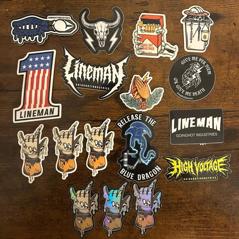 Lineman Hardhat Ultimate Sticker Pack - Total of 17  Stickers - Perfect Gift for Linemen - Unique Design & Size - Show Support for Their Profession