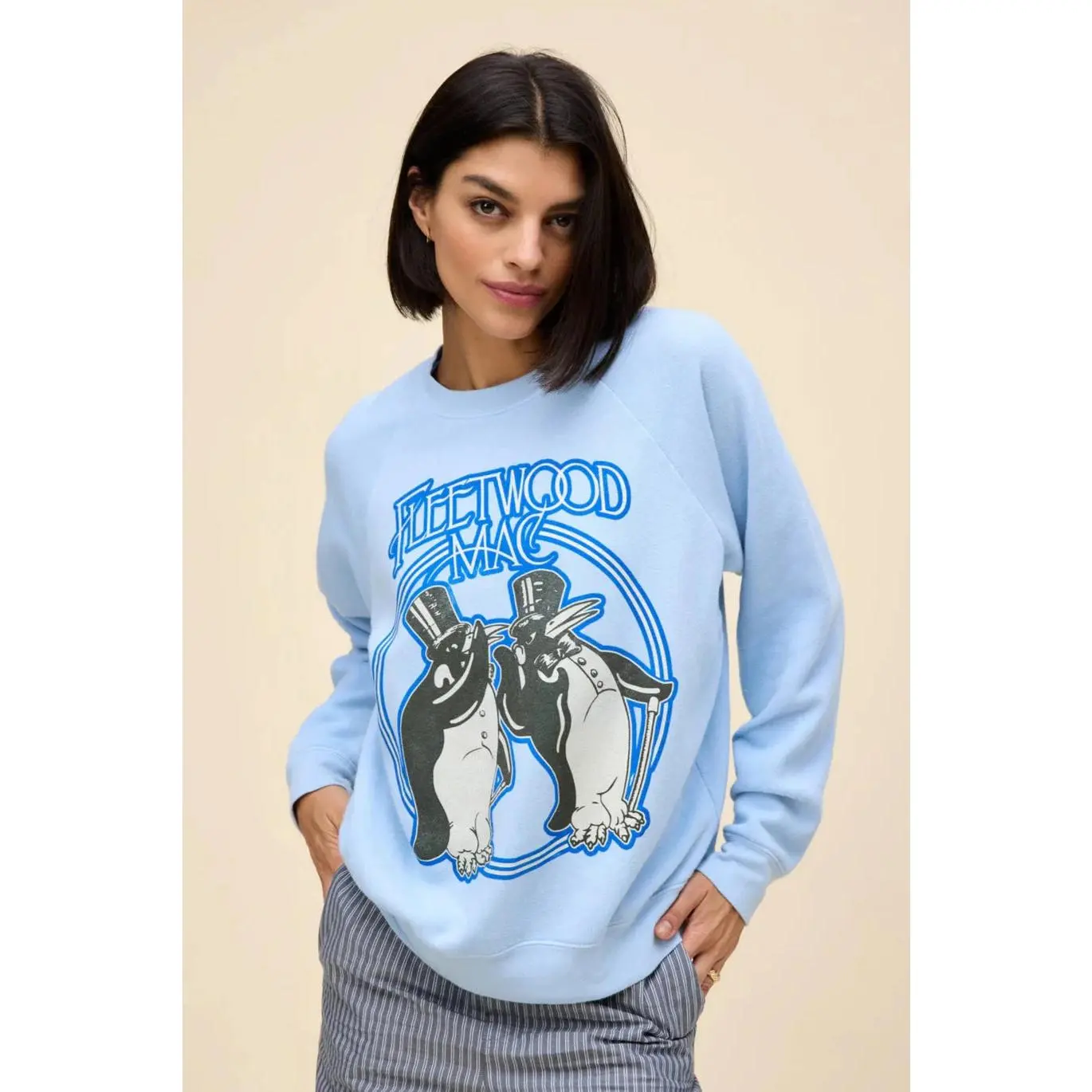 Fleetwood Mac Penguins Vintage Sweatshirt- Powder Blue