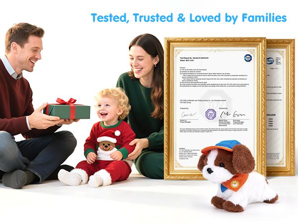 hahaland Interactive Plush Robot Puppy Toy for Kids Voice-Controlled Talking Dog with 12 Commands Singing Dancing Emotional Support Pet Gift for Boys Girls Ages 3+ Cute Valentine's Day Easter Gift for Kids