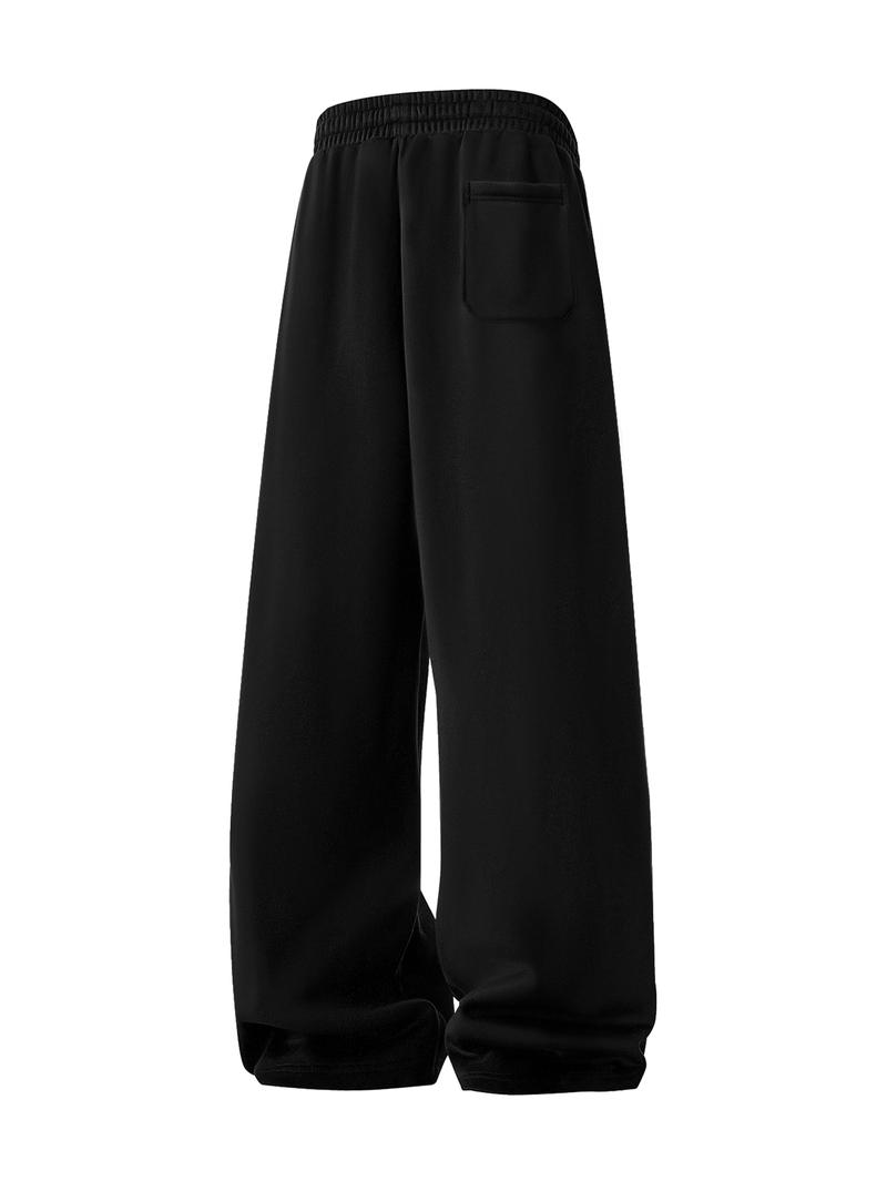 Simple Style Drawstring Casual Pants, Breathable Fabric, Straight Trouser Legs, Comfortable and Loose, Suitable for Outdoor Sports and Fitness or Home Wear in Spring, Summer, and Autumn