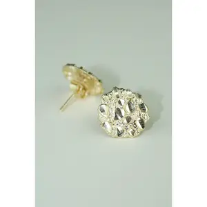 10K Nugget Stud Earrings 12mm