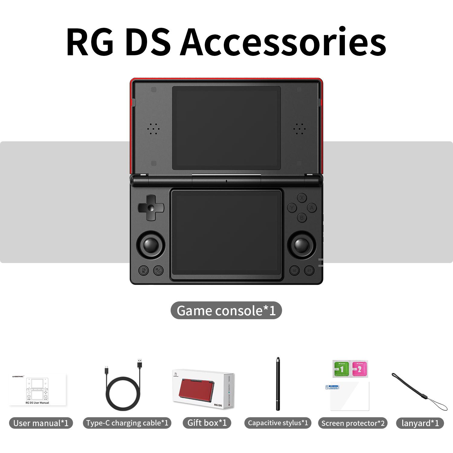 ANBERNIC RG DS Handheld Game Console 4" IPS Dual Screen Android 4000mAh RGDS Flip Video Games Player Supports RixelHK Wifi Streaming Retro Dual-screen Flip-Style Gaming Console