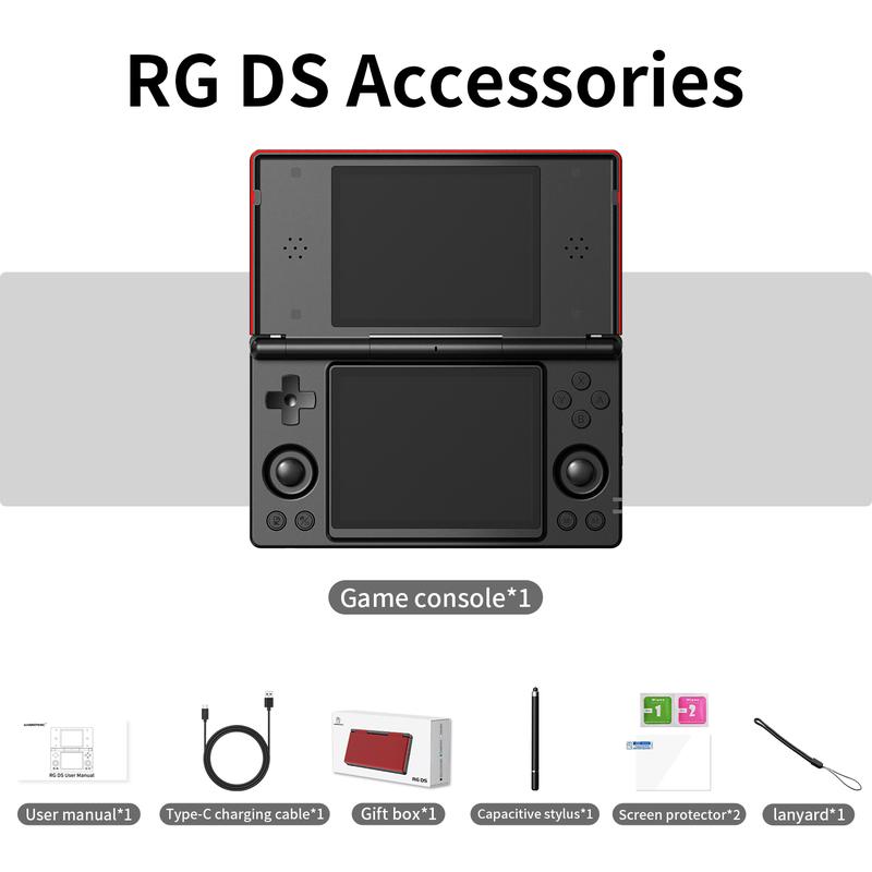 ANBERNIC RG DS Handheld Game Console 4" IPS Dual Screen Android 4000mAh RGDS Flip Video Games Player Supports RixelHK Wifi Streaming Retro Dual-screen Flip-Style Gaming Console