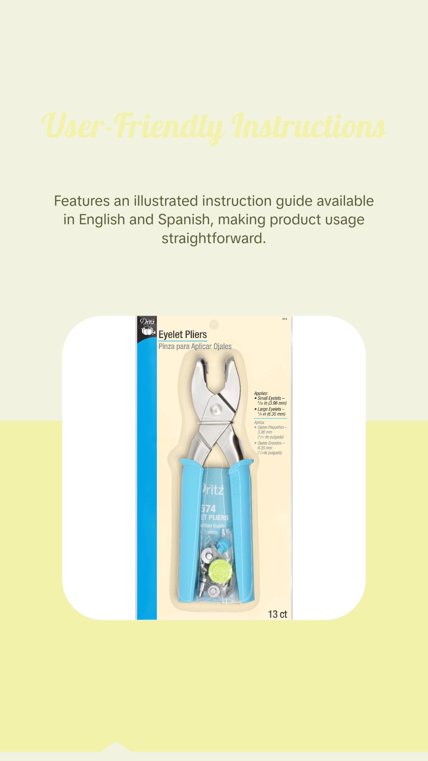 Eyelet Pliers for 5/32" & 1/4" Eyelets, Turquoise