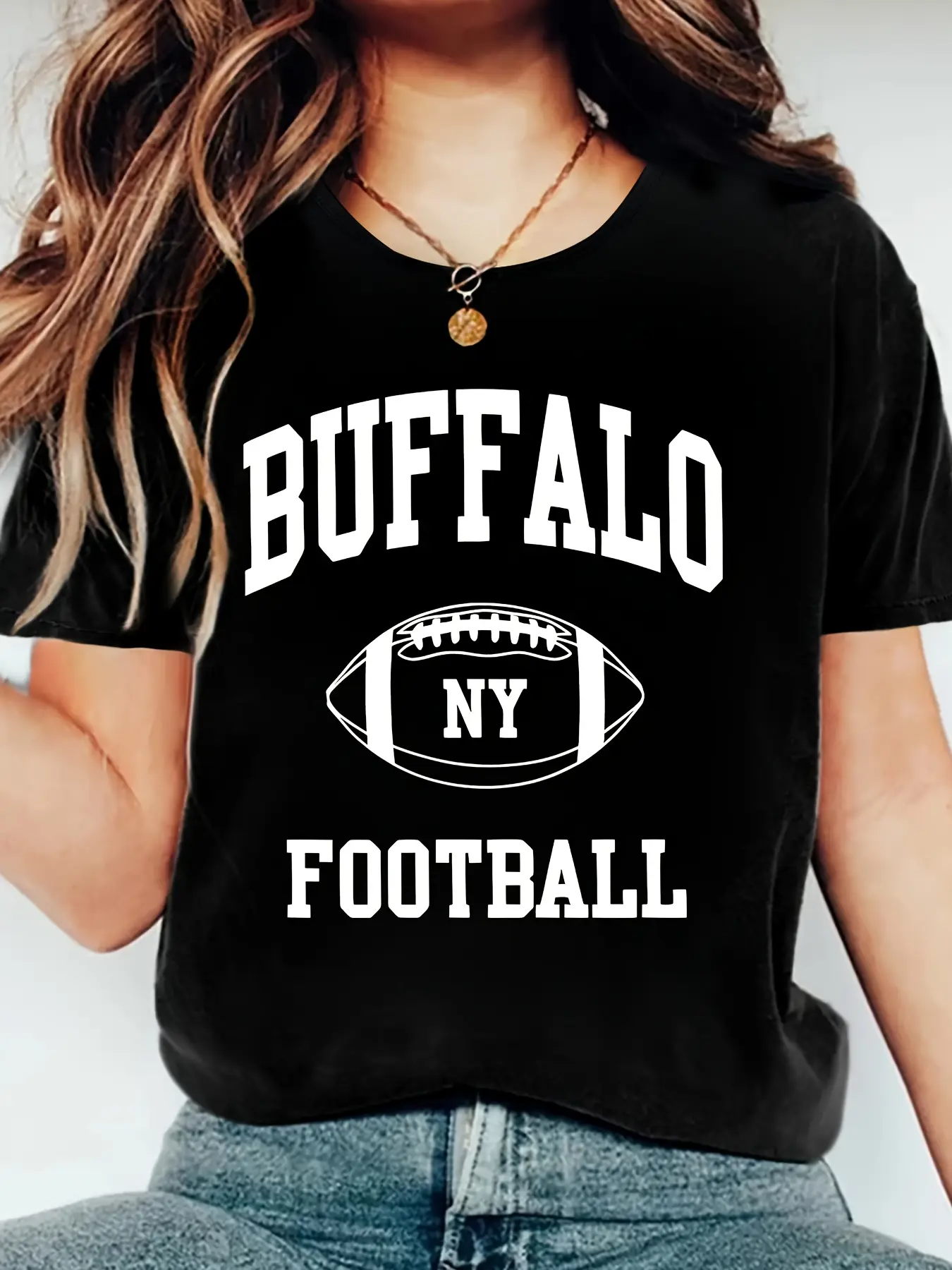 Women's Casual Rugby Graphic T-Shirt, Loose Fit Shortsleeve Summer Top in 100% Cotton Fabric with a Round Neck, Lady, Style, Tshirt