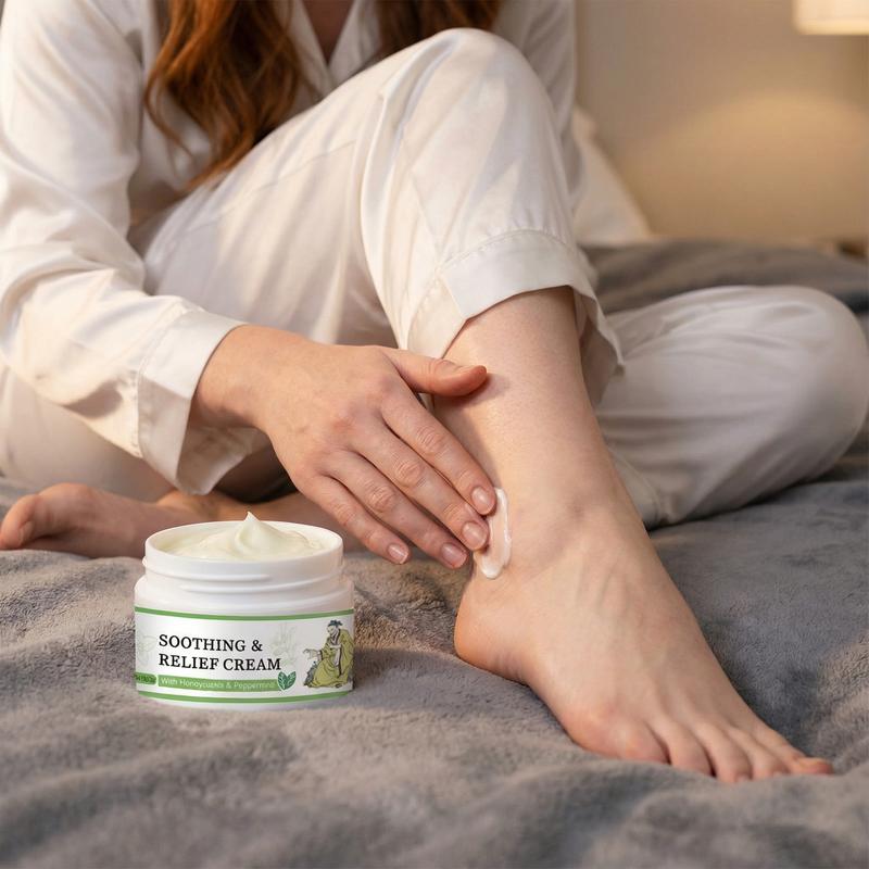 [TiktokBlackFriday]Soothing & Relief Cream with Honeysuckle & Peppermint - 30g, 100%25 Natural Plant Extracts, Gentle for All Ages, Fast Acting Relieve itching , Hydrates Dry & Sensitive Skin, Therapeutic Treatment for Flare-up,Eczema & Psoriasis