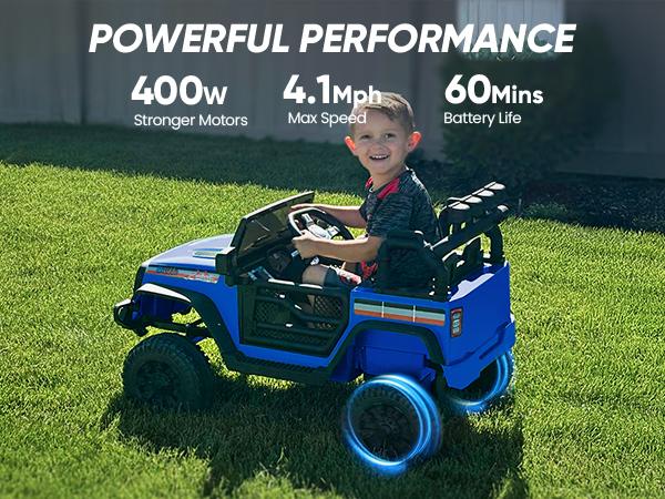 Hikiddo 24V Kids Ride on Truck, Electric Kids Ride on Toy Car for Boys Girls with Remote