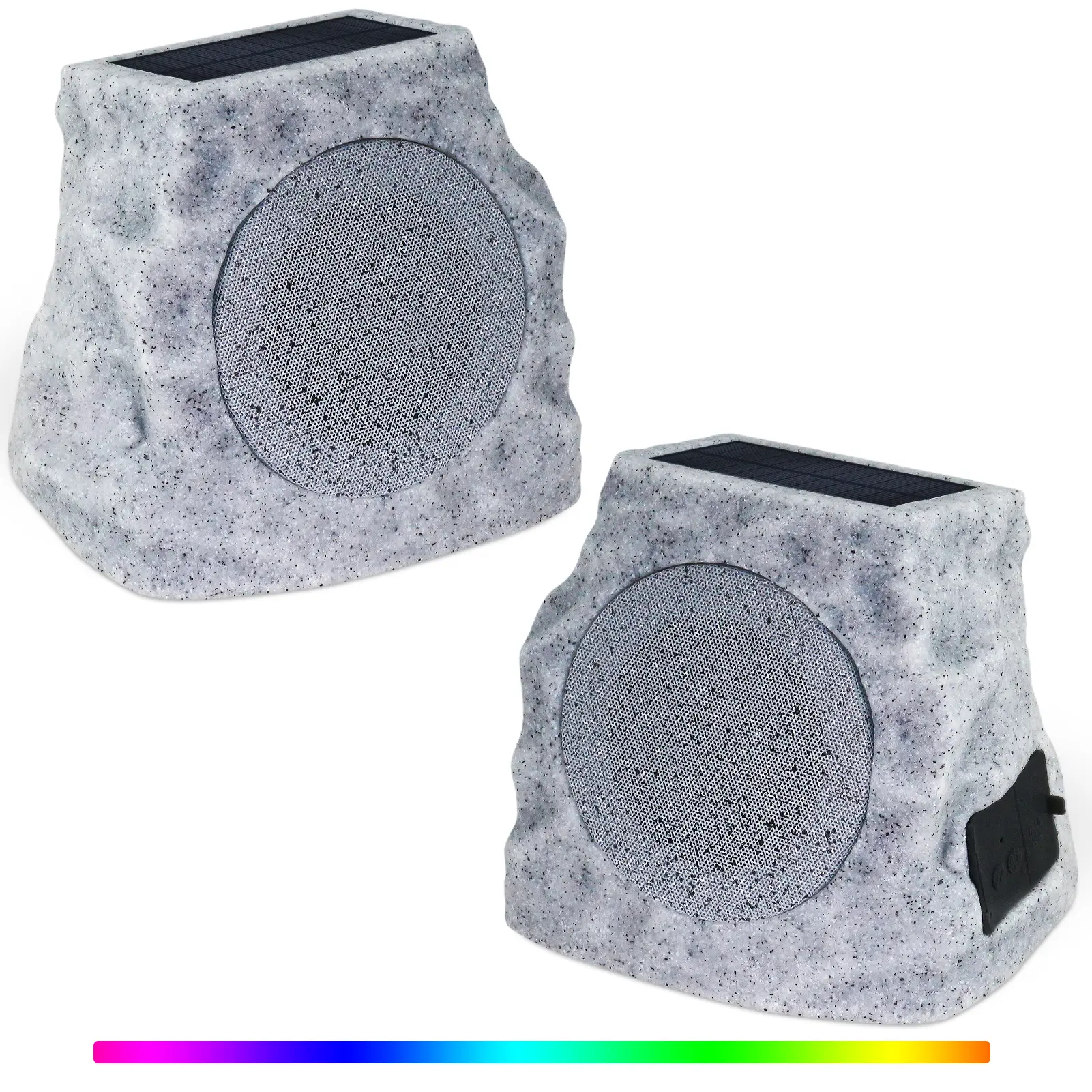 uuffoo Solar Outdoor Rock Speakers (7.2"/8") – Weatherproof Wireless Audio System, High-Wattage Stereo Set, Versatile Multi-pair Speakers for Pool Party, Backyard & Garden