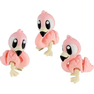PowerTRC 3D Printed Articulated Flamingo Fidget Toy 3 Pack – Flexible Cute Animal Desk Decor, Adult Fidget Collectible – 3D Printed in USA
