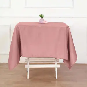 Polyester Square Tablecloth 54"x54" Dusty Rose - Wrinkle-Resistant Table Cover