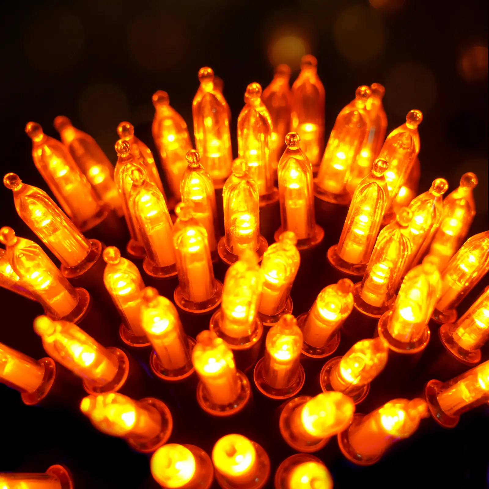 Halloween Fairy String Lights 2-Pack - 100 Mini Strings Spooky Orange Oblong Bulbs, 34.8FT, 3x AA Battery-Operated, Switch & Box, 8 Modes with Timer, Waterproof, Festive Look for Indoor/Outdoor Patio Tree, Halloween Decorations Gift