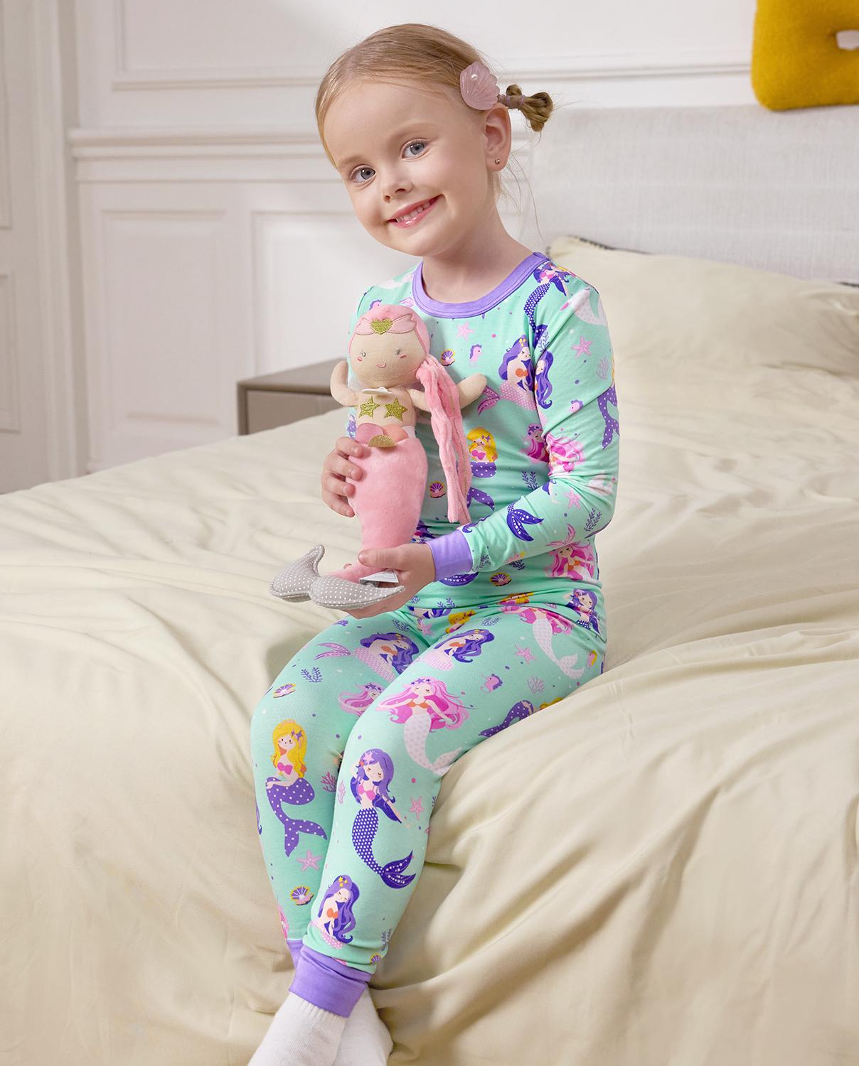 babee Reshinee Moisture-wicking Bamboo Pajama sets for Toddler Boys Girls,Temp-Sensing Babys Kids 2pcs Pjs,Long-Sleeve Snug Fit Sleepwear 12M-8Y Sets,Valentine's Day gift