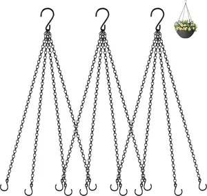 Garini 3 Pack, 23 Inch Hanging Baskets Chain, Hanging Chains with Hooks Flower Pot Chain Replacement Plant Hangers for Planters, Bird Feeders and Lanterns(Black)… garini