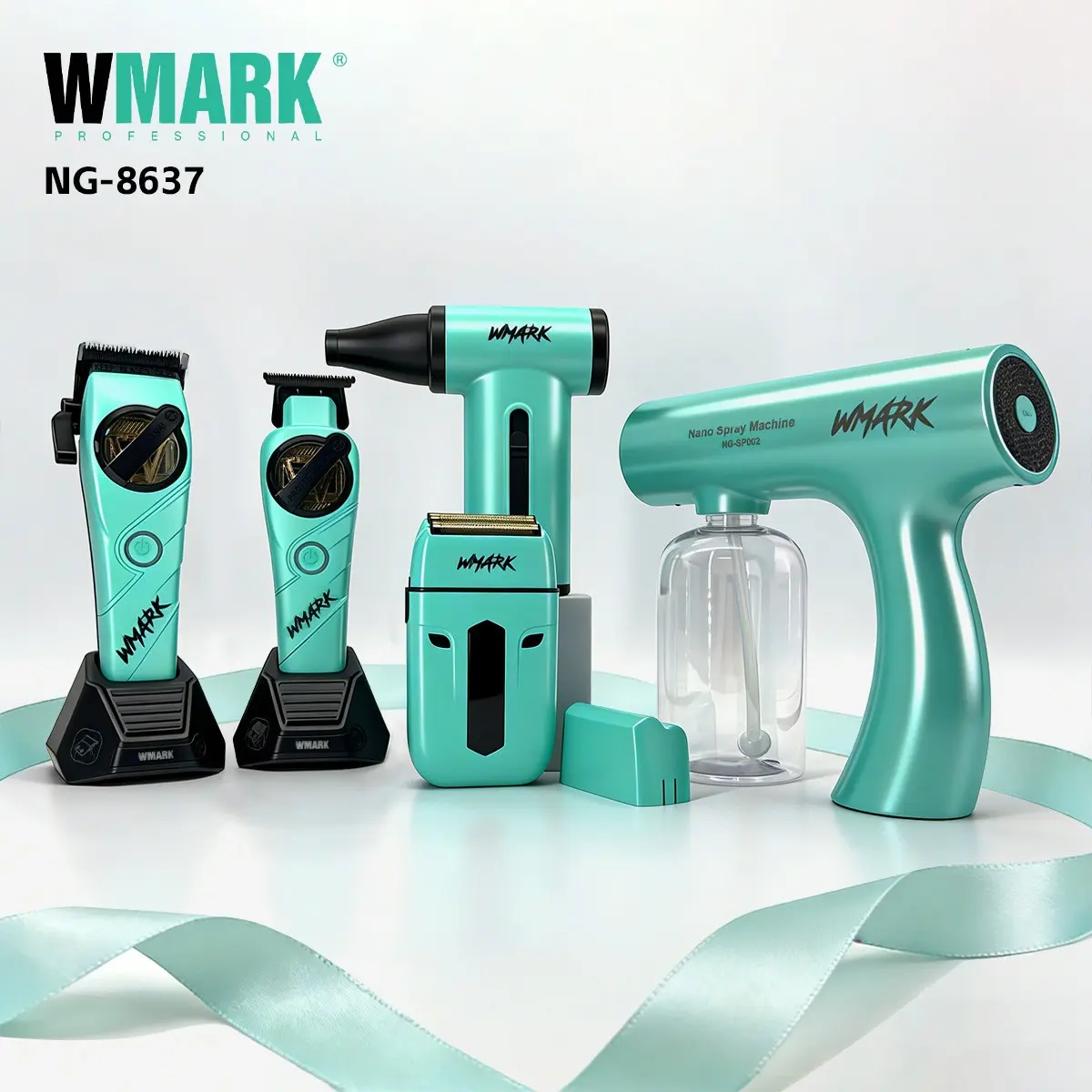 WMARK Trimmer Professional Hair Clippers Gift for barber Electric High-End Trimmer for Men 5 IN 1 Barber Combo NG-8637 Kit Cordless Rechargeable Clippers Barber Equipment Cordless Trimmers Kit Trimmer Set