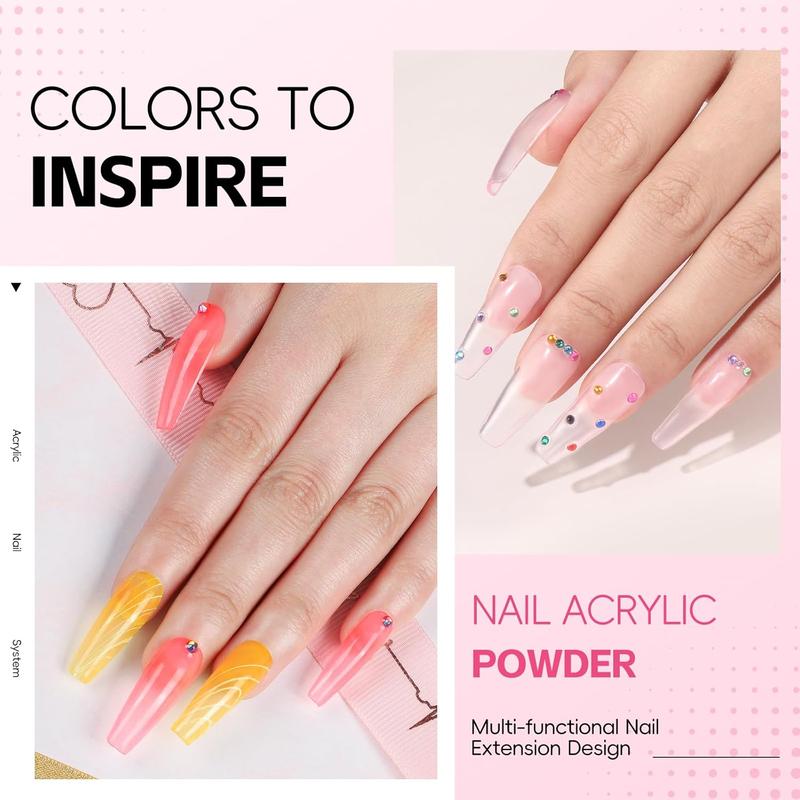 Acrylic Nail Kit for Beginners with Everything Nails Kit Acrylic Set with Drill UV Light Glitter Powder Decorations Rhinstones DIY Gifts for Women