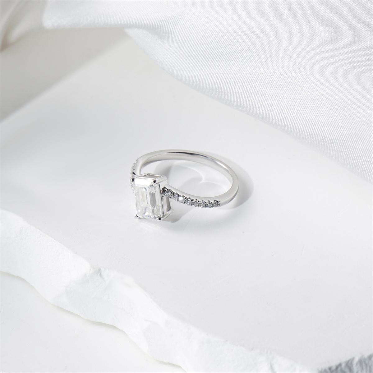 Delzzad 2ct Sparkling Step Cut Engagement Ring Wedding Band Synthetic Moissanite S925 Ring Band Jewelry Perfect Birthday Engagement Wedding Anniversary Christmas Gift Delzzad 2ct Sparkling Step Cut Engagement Ring Wedding Band Synthetic Moissanite S925 Ring Band Jewelry Perfect Birthday Engagement Wedding Anniversary Christmas Gift