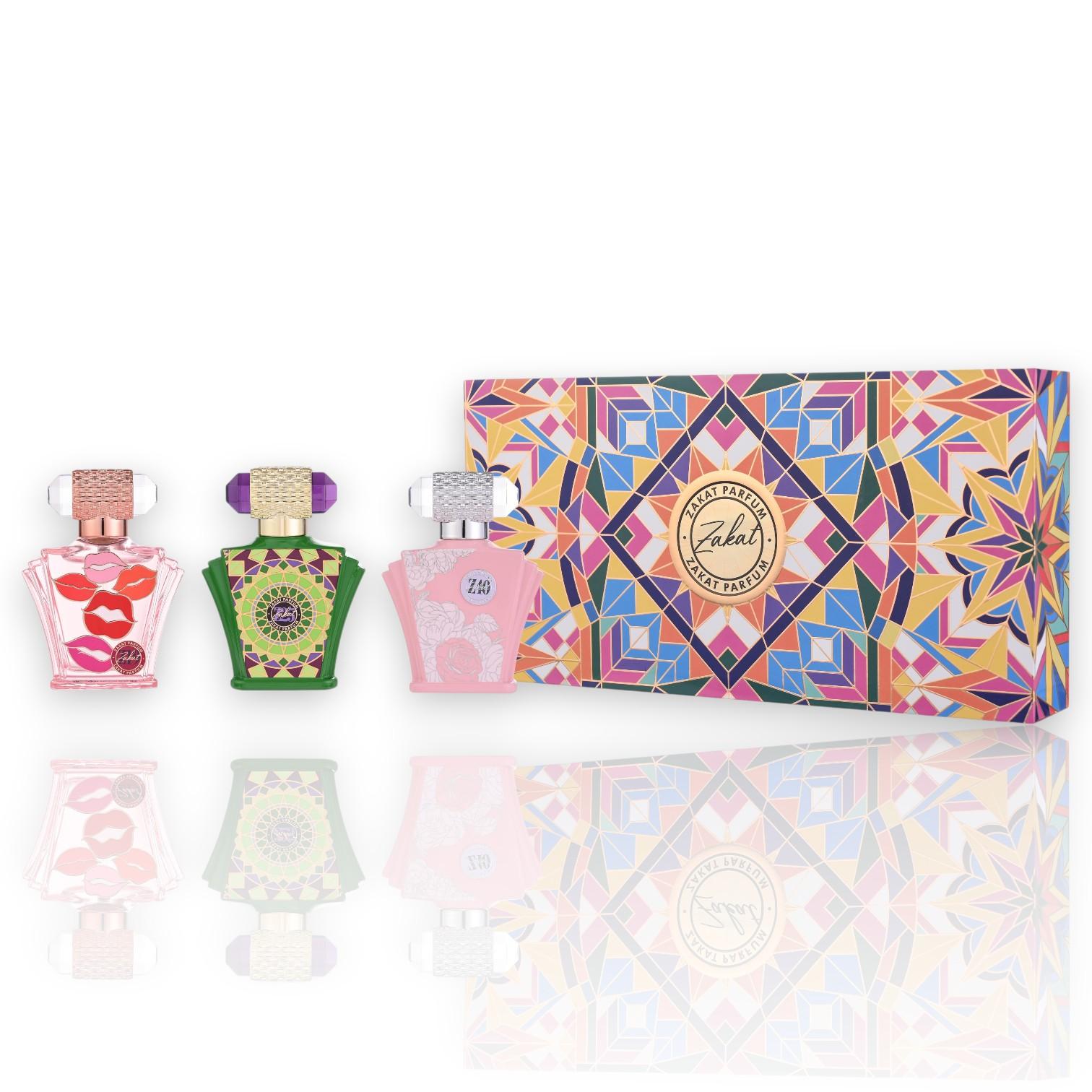 Zakat Parfum | Gift Set | Z25 + Z19 + Z40 | Eau De Parfum | Womens Fragrance | 30 ML | Bergamot - Black Currant & Mandarin Zakat Parfum | Gift Set | Z25 + Z19 + Z40 | Eau De Parfum | Womens Fragrance | 30 ML | Bergamot - Black Currant & Mandarin