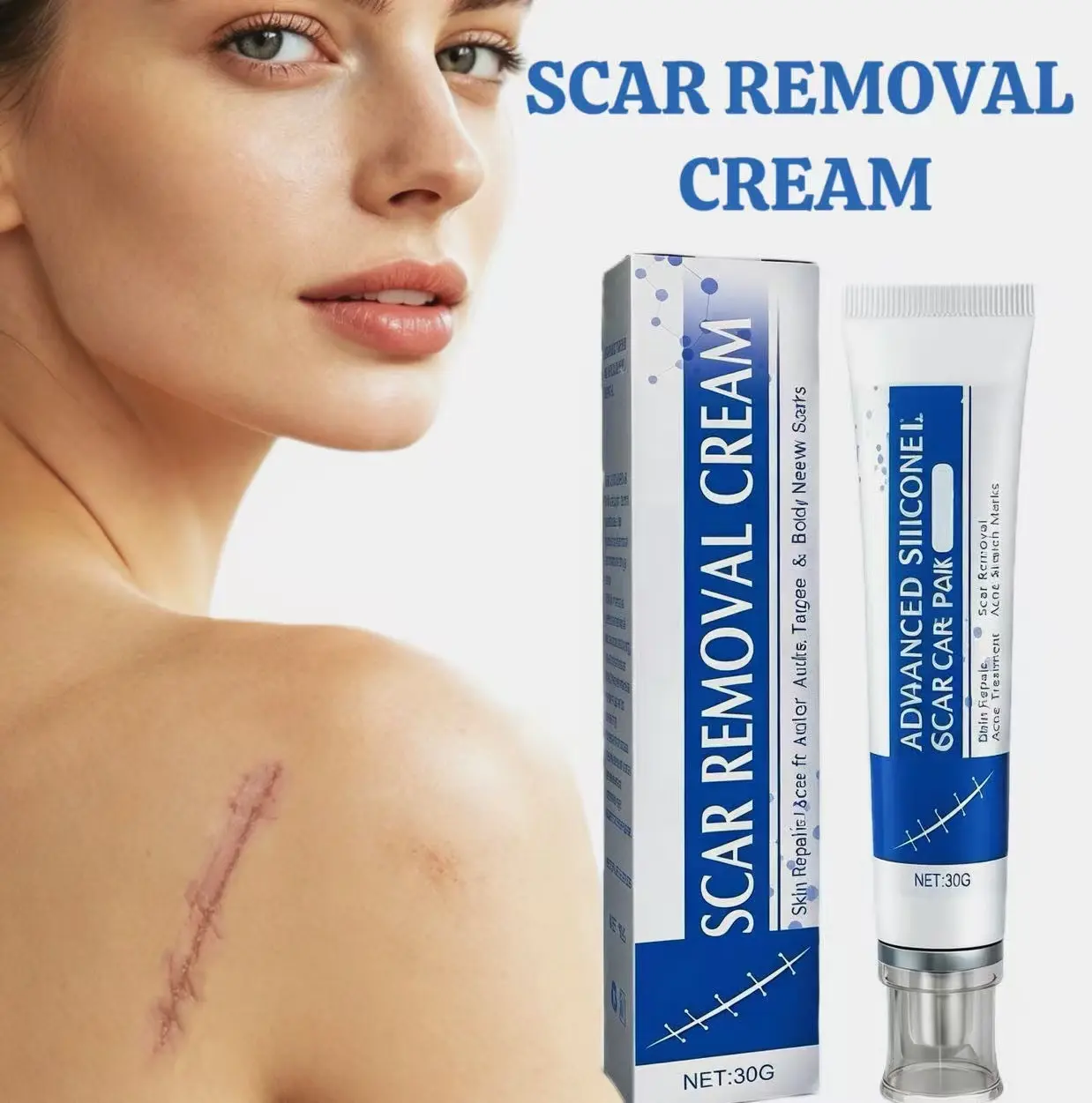 New Version Body Cream Professional Scar Removal Gels, Advanced Silicone Scar Removal Cream for Burn,Acne Old Scar Removal Cream for Face & Body I Fades Dark Scars